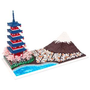 LULUFUN ミニブロック 富士山 桜 五重塔 立体パズル 組立て 積み木 マイクロ型 おもちゃ ...