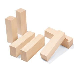 DFsucces 彫刻 木彫りブロック 未仕上げ木製 長方形 立方体ウッド DIY 工芸品用 手彫りモデル 初心者に適用 (6個セット)｜itostore