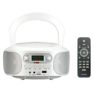 WINTECH AM/FMチューナー搭載 リモコン付きSD/USB/CDラジオ KC-153USB パールホワイト FMワイドバンド MP３