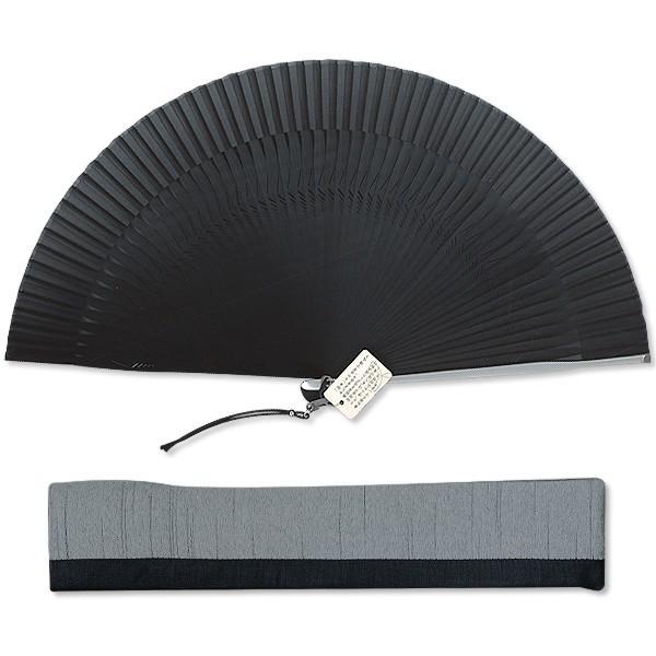 男性用布扇子セット 多幸扇 アルミエアー 60間 黒×灰色【※※※名入れ不可※※※】(0196-05...