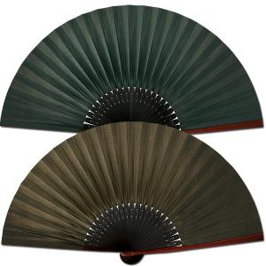 親骨臙脂塗り骨　ツートーンカラー緑/茶(Af20)