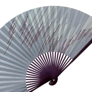 男性用京扇子 マロン観世彫 グレー 袋セット(...の詳細画像3