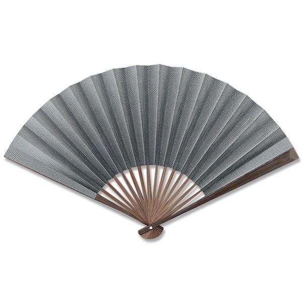 男性用京扇子/唐木染/写型　鮫小紋(Al02)