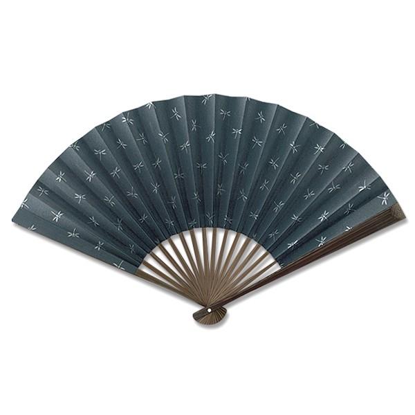 男性用京扇子/唐木染/写型　トンボ(Al03)