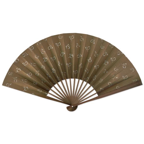 男性用 京扇子 唐木染 写型 ひょうたん (Al04)