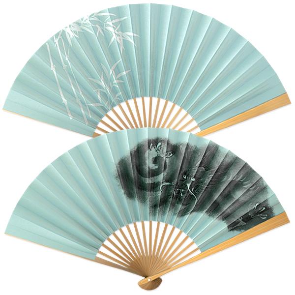 男性用 京扇子 8寸 龍/竹(Al32)