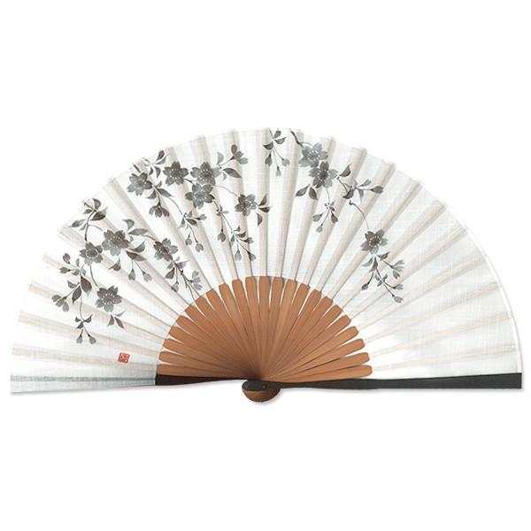 布扇子/墨絵/桜/京扇子(Cb03)