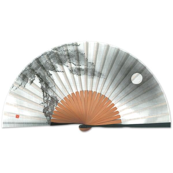 布扇子/墨絵/松に月/京扇子(Cb06)