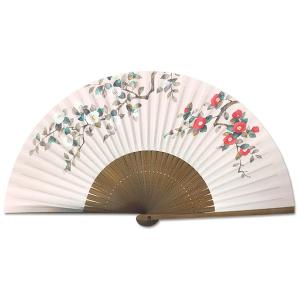 女性用紙扇子/カメリア(椿)(Db01)の商品画像