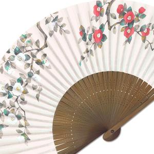 女性用紙扇子/カメリア(椿)(Db01)の詳細画像3