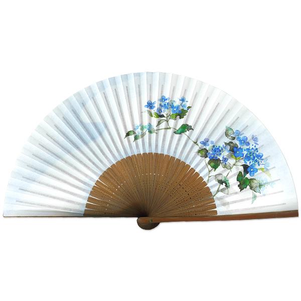 女性用紙扇子/あじさい(Db10)