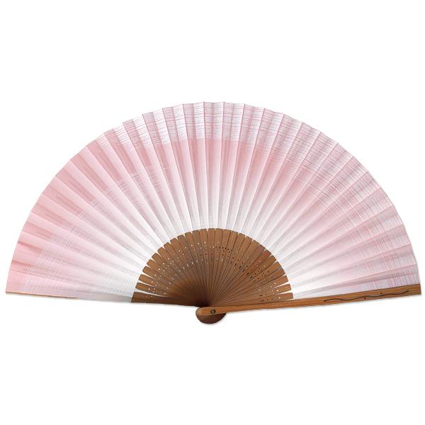 女性用扇子 親彫りピンク霞(Db19)