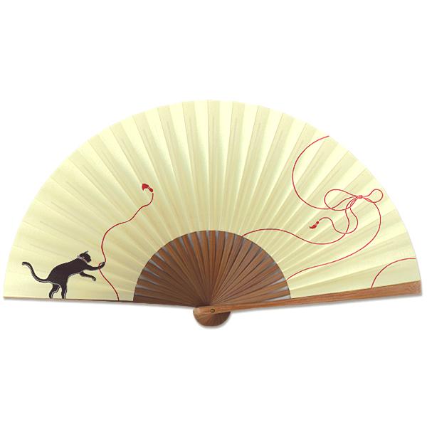 女性用紙扇子/桜 焼き煤竹(Db30)