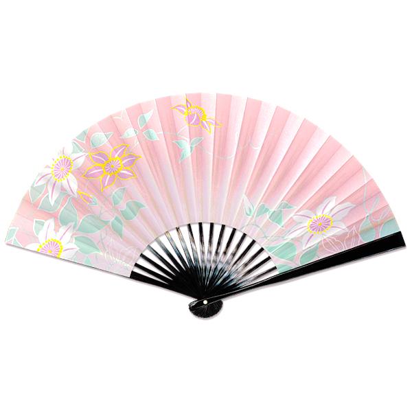 女性用紙扇子/鉄線/和装用京扇子(Dh26)