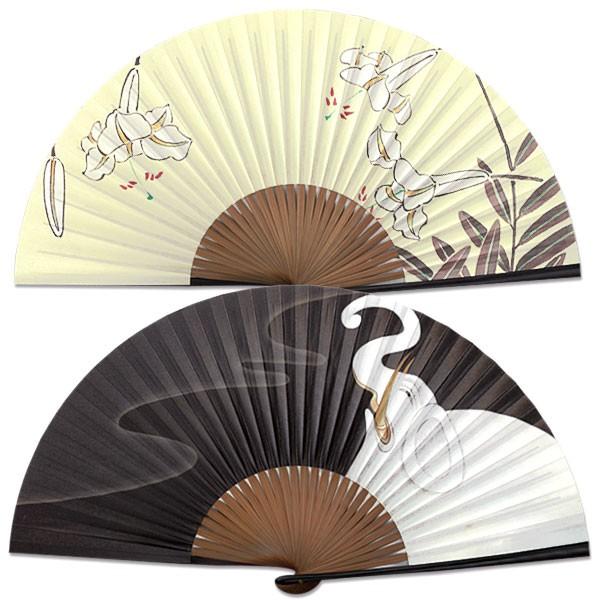 【化粧箱】ペアー扇子/記念日/若冲扇子 象&amp;百合(Ia202)