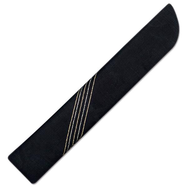 扇子7.5寸用 扇子袋<男女兼用>金銀刺繍/紬調 北/黒(La022)