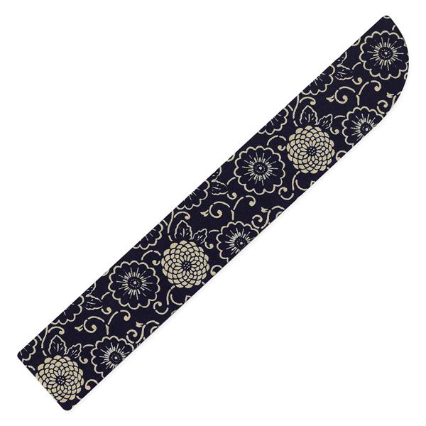 大きな扇子袋<男性用＞綿 菊唐草 紺(Lg011)