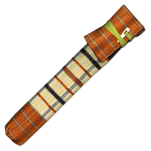 岡重 ブランド 扇子 7.5寸用 扇子袋 横縞更紗　遊び格子(oka08)