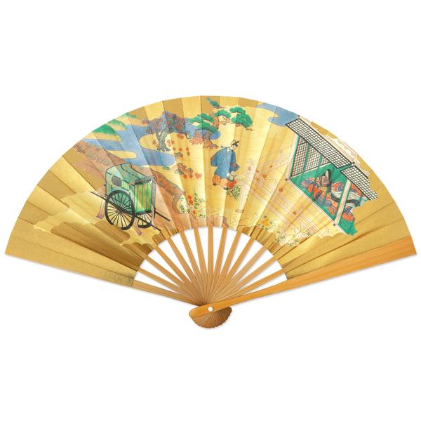 5寸 飾り扇子 横笛 源氏物語 単品 (Ra206)