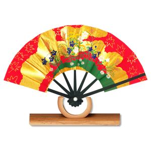 外国へのお土産飾り扇子/七福神セット＜ゴマ竹台付き ＞(Ra303) : 扇子