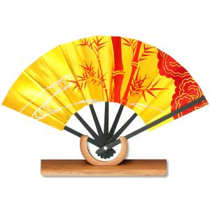 外国へのお土産飾り扇子/七福神セット＜ゴマ竹台付き ＞(Ra303) : 扇子
