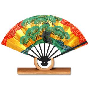 外国へのお土産飾り扇子/七福神セット＜ゴマ竹台付き ＞(Ra303) : 扇子