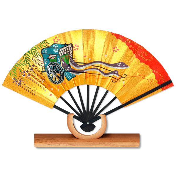 外国へのお土産/豆扇子 藤御所車 大国屋【扇子単品】(Rf018)