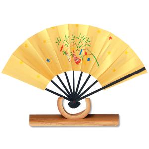 外国へのお土産飾り扇子/七福神セット＜ゴマ竹台付き ＞(Ra303) : 扇子