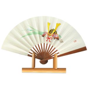 外国へのお土産飾り扇子/七福神セット＜ゴマ竹台付き ＞(Ra303) : 扇子