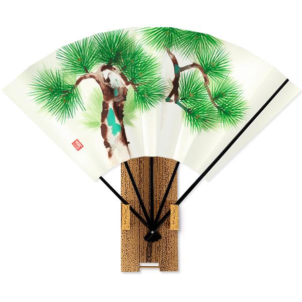 高級飾り京扇子 松/ゴマ竹台付(U106)