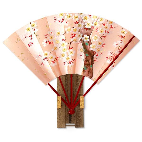 高級飾り京扇子/桜ピンク/台付(U107)
