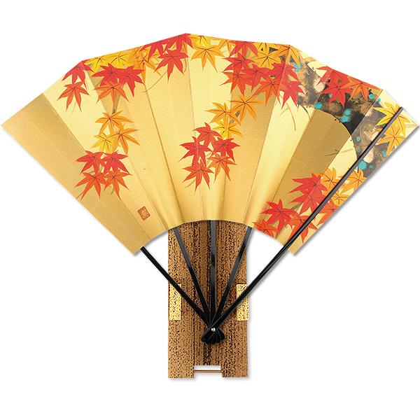 高級飾り京扇子/紅葉/台付(U111)