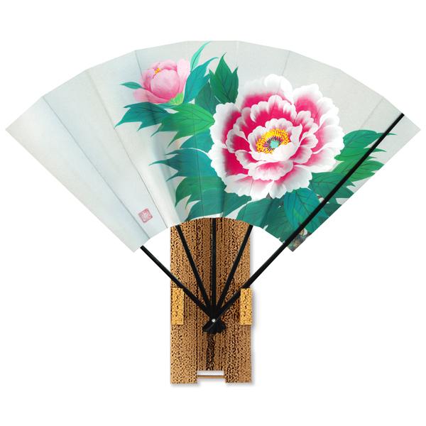 高級飾り京扇子 牡丹/台付(U114)