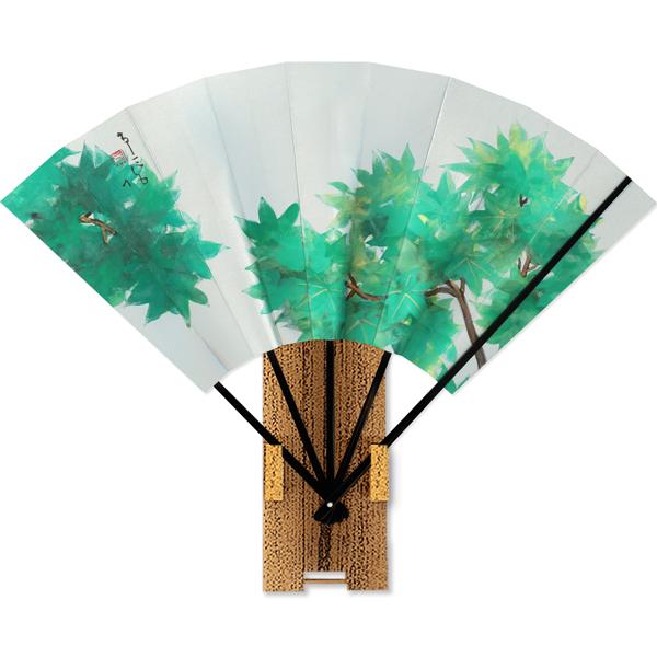 高級飾り京扇子 楓/台付(Uk003)