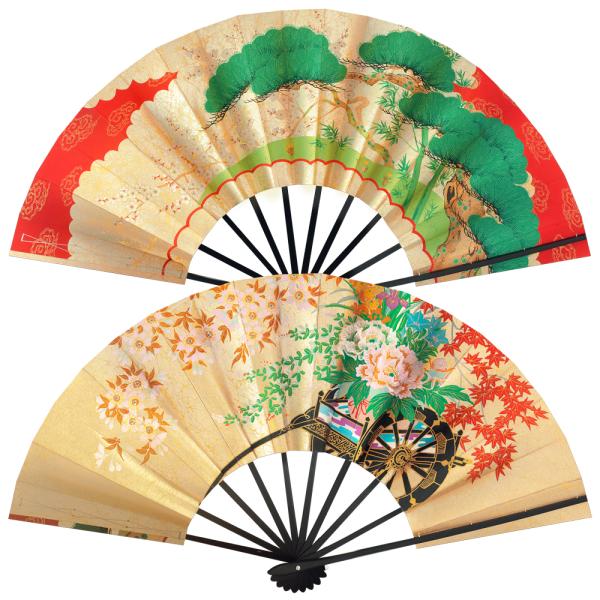 飾り京扇子/舞扇子タイプ 花車/松竹梅(Xd101)