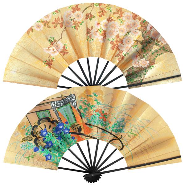 飾り京扇子/舞扇子タイプ 御所車/櫻(Xd102)