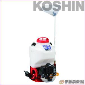 工進 背負い式エンジン動噴 １５L ２サイクル シングルピストン式 ES-15PDX 【KOSHIN/背負いエンジン式噴霧器/代引不可】｜itounouki