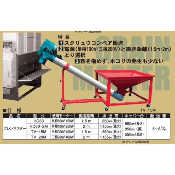 穀物搬送機(コンベアタイプ) グレンマスター TV-20M 【個人宅不可/代引不可/笹川農機/SAS...