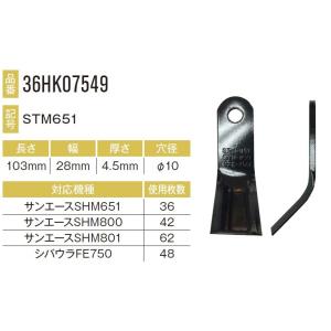 サンエースSHM651用ナイフ 36本セット36HK07549×36本 【東日興産/TONICHI/TN/安価社外品/替刃/爪】｜itounouki