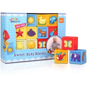 音の出る積み木 10pcs　赤ちゃんおもちゃ 知育玩具 出産お祝い お誕生プレゼント