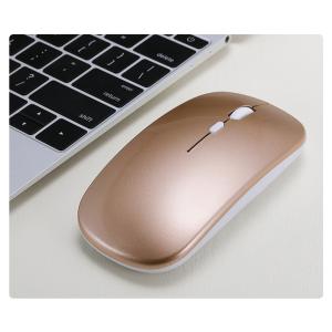 ワイヤレスマウス 無線マウス 静音 軽量 USB 充電式 超薄型 2.4GHz 3DPIモード 左右利き用 type-C変換アダプタ付属 7色ライト （金属色）