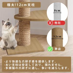 突っ張り キャットタワー 木製 キャットツリー...の詳細画像2
