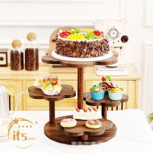 デザートスタンド 木製 ケーキディスプレイスタンド 3層 2層 アフタヌーンティースタンド 西洋風 お菓子皿 ケーキ陳列台 デコレーション