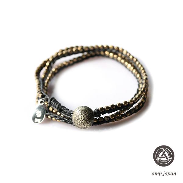 アンプ ジャパン amp japan  ブラスビーズ レイヤーブレスレット (ブラック) 11AH-...
