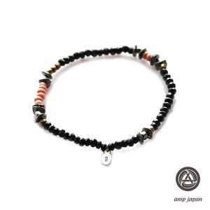 アンプ ジャパン amp japan  ブラックスピネル ブレスレット 11AHK-620 メンズ レディース｜アクセサリー its 12 midnight