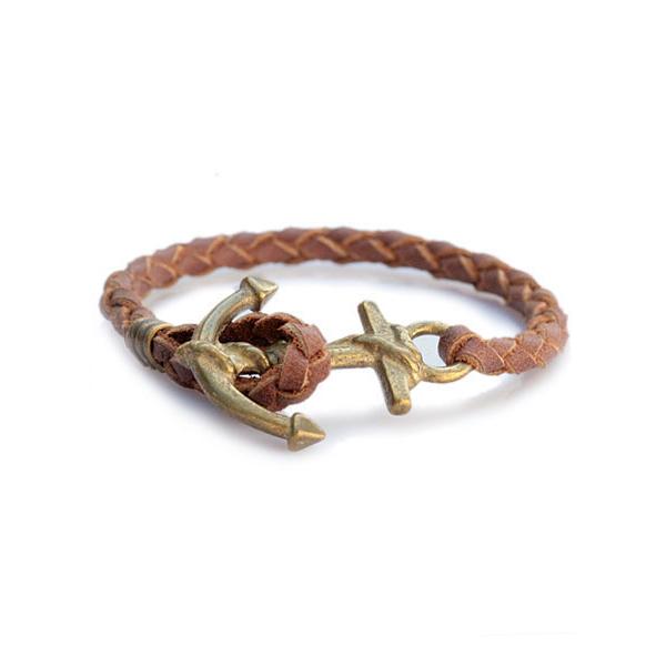Button Works ボタンワークス Anchor Woven Bracelet BROWN /...