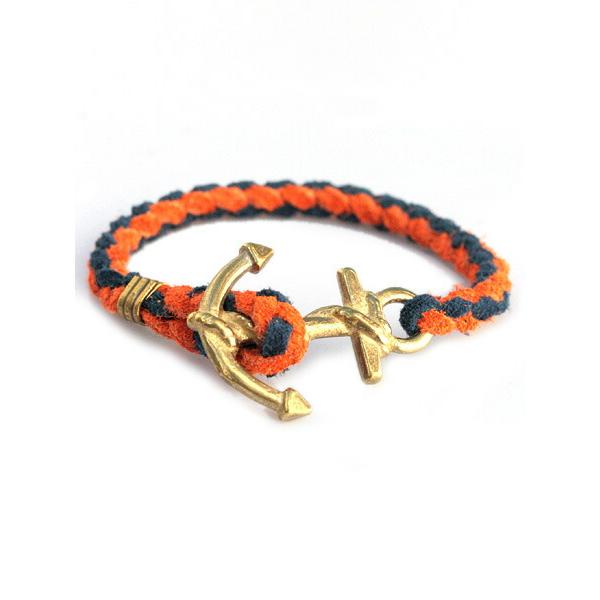 Button Works ボタンワークス Anchor Woven Bracelet NAVYxOR...