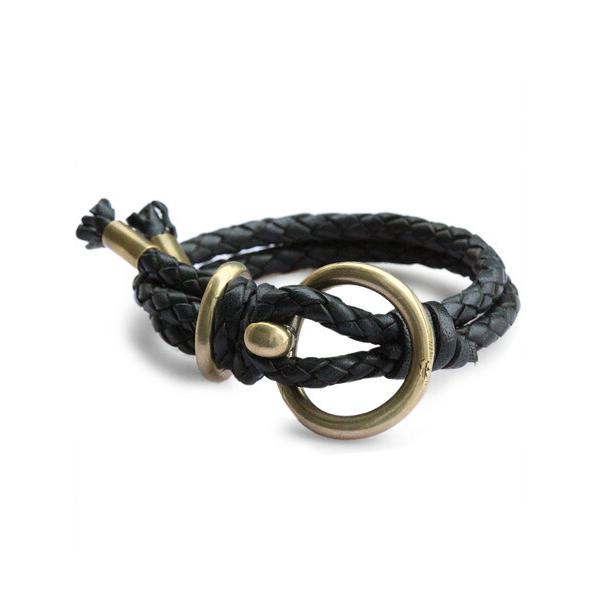 GILES &amp; BROTHER ジャイルス アンド ブラザー leather braided wra...