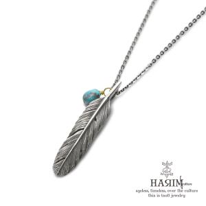 ハリム HARIM FEATHER CENTER S (OX) / HRP120OX 正規品 フェザー ネックレス サージカルステンレスチェーンモデル 稲葉浩志 B'z シルバー 銀 925 ユニセックス
