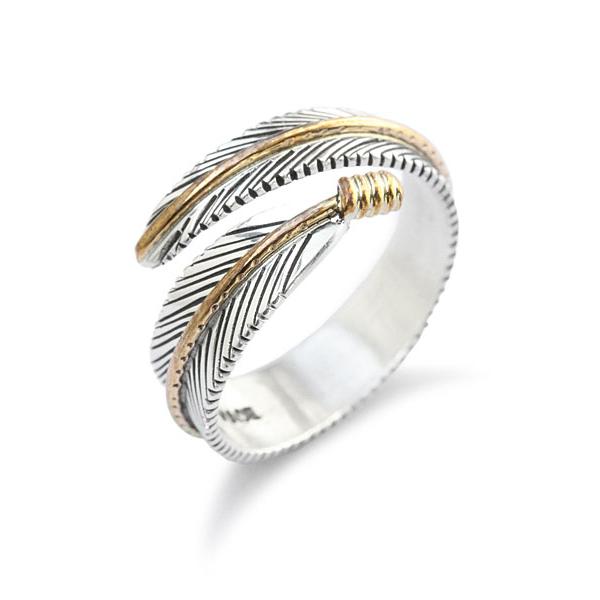 Harvey Mace ハービーメイス Silver &amp; 12K ゴールドフィルド フェザーリング ...